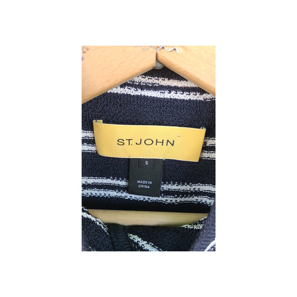 ST.JOHN Striped Wool Blend Cardigan Small - Picture 5 of 6